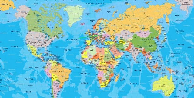 Ligging van Frankfurt op de wereldkaart